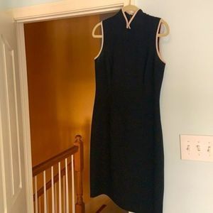 Talbots sleeveless black sheath dress size 8 EUC summer dress